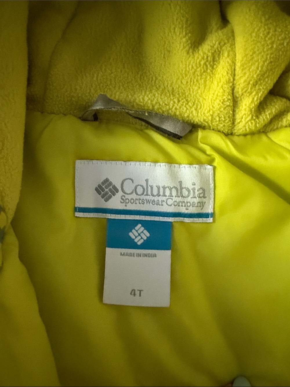 Columbia Bright Blue and Yellow Striped Kids Hooded Jacket EUC - Picture 4 of 6